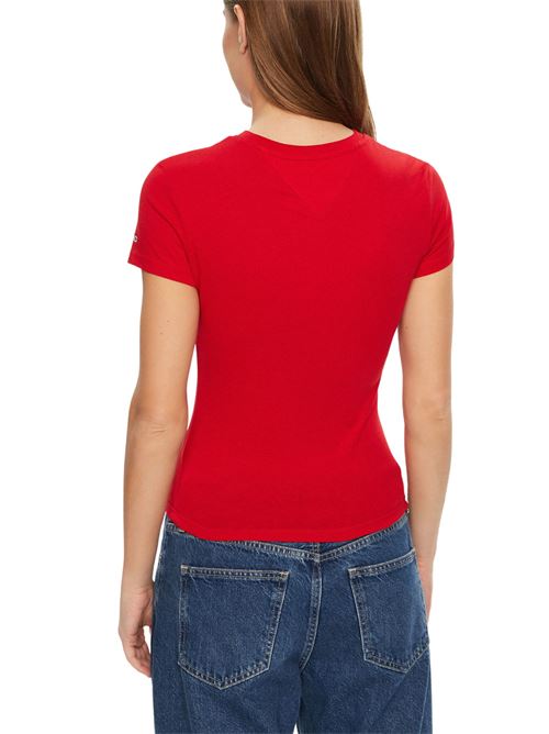 T-shirt rossa in cotone Tommy Jeans | DW0DW19447XME